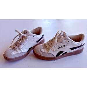 Reebok Mens White Brown Low Top Lace-Up Athletic Sneaker Shoes Size 3K